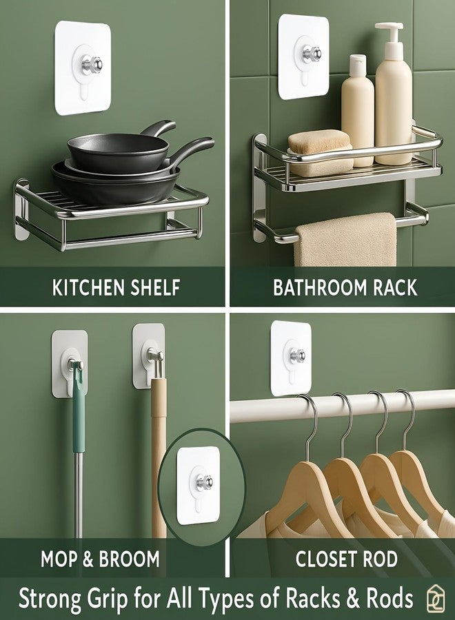 DALUCI 20 Pcs Self Adhesive Screw Hooks for Hanging | Heavy Duty Adhesive Wall Hooks for Wall Heavy Items | Sticker Screw Wall Hook Without Drilling, Nail Free Wall Hooks for Clothes Towels & Home - Image 4